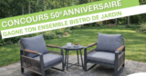 Concours Jardin : Gagnez 1 magnifique ensemble Bistro de Jardin